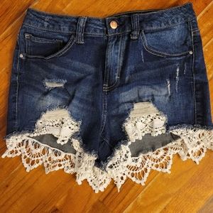 High Rise Denim Shorts